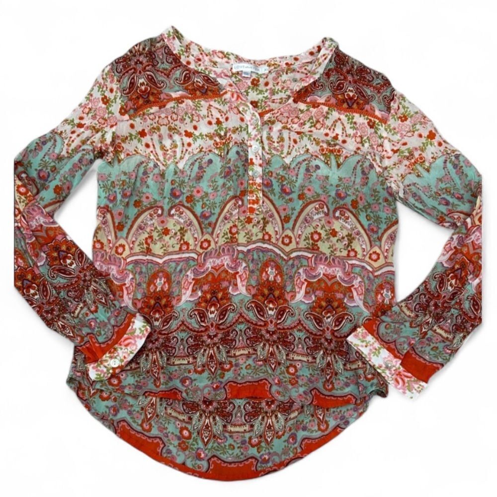 Love Kyla Paisley Print Women's Top - Multicolor size extra large
